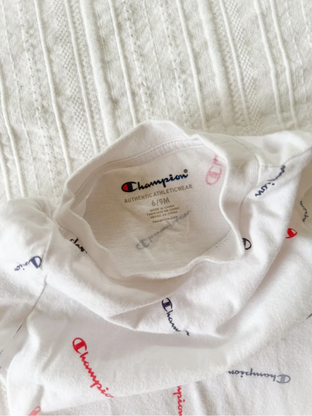 Champion Baby Boy White All-Over Logo T-Shirt 6–9M